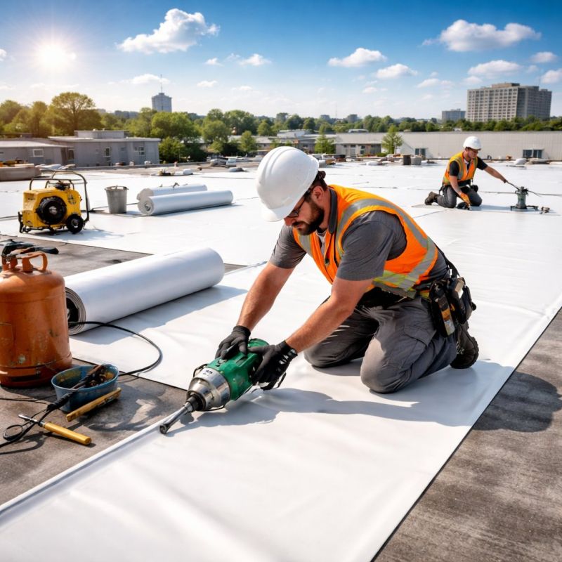 Single Ply Roof Installation in Millville, DE